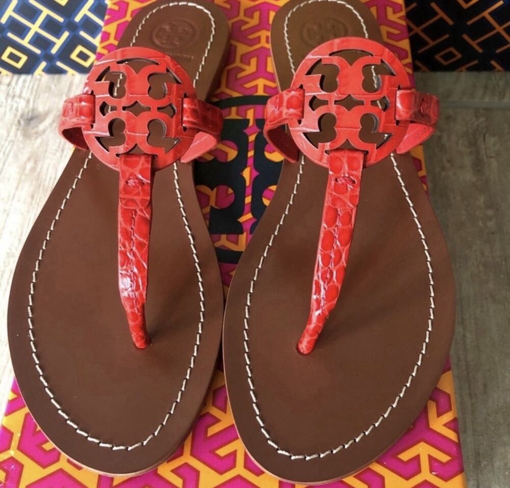 NIB Red TORY BURCH Mini Miller/ GABRIEL Sandals SIZE 9M $198 #008